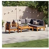 Image de Salon de jardin modulable gris 4 personnes 5 pieces 68 x 114 x 64 cm bois massif