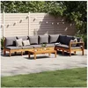 Image de Salon de jardin modulable 5 pieces gris 4 personnes 100.0 x 50 x 27 cm bois massif