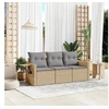 Image de Salon de jardin modulable resine tressee beige 3 pieces 3 personnes