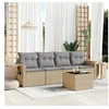 Image de Salon de jardin modulable resine tressee beige 5 pieces