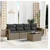 Image de Salon de jardin modulable rotin gris 5 pieces 4 personnes