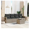 Image de Salon de Jardin avec Coussins 5 pcs, Canapés de Terrasse, Ensemble de Meubles de Patio, Mobilier d'Extérieur, Gris 3219891