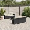 Image de Salon de Jardin avec Coussins 7 pcs, Canapés de Terrasse, Ensemble de Meubles de Patio, Mobilier d'Extérieur, Noir 3219905