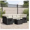 Image de Salon de Jardin avec Coussins 7 pcs, Canapés de Terrasse, Ensemble de Meubles de Patio, Mobilier d'Extérieur, Noir 3219915