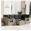 Image de Salon de jardin modulable rotin gris 7 pieces 6 personnes