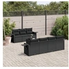 Image de Salon de jardin modulable rotin noir 8 pieces 55 x 62 x 69 cm 7 personnes