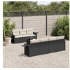 Image de Salon de Jardin avec Coussins 8 pcs, Canapés de Terrasse, Ensemble de Meubles de Patio, Mobilier d'Extérieur, Noir 3219925