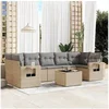 Image de Salon de jardin modulable 7 personnes resine tressee beige 62 x 62 x 69 cm 8 pieces