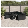 Image de Salon de Jardin avec Coussins 9 pcs, Canapés de Terrasse, Ensemble de Meubles de Patio, Mobilier d'Extérieur, Noir 3219954