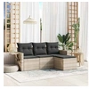 Image de Salon de jardin modulable resine tressee gris 4 pieces 55.0 x 62 x 69