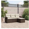 Image de Salon de Jardin avec Coussins 4 pcs, Canapés de Terrasse, Ensemble de Meubles de Patio, Mobilier d'Extérieur, Marron 3220072