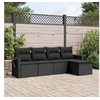 Image de Salon de Jardin avec Coussins 5 pcs, Canapés de Terrasse, Ensemble de Meubles de Patio, Mobilier d'Extérieur, Noir 3220084