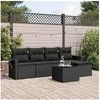 Image de Salon de Jardin avec Coussins 6 pcs, Canapés de Terrasse, Ensemble de Meubles de Patio, Mobilier d'Extérieur, Noir 3220094