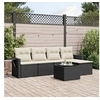 Image de Salon de Jardin avec Coussins 6 pcs, Canapés de Terrasse, Ensemble de Meubles de Patio, Mobilier d'Extérieur, Noir 3220095
