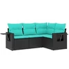 Image de Salon de jardin modulable GENERIQUE noir resine tressee 4 pieces 62 x 62 x 69 cm