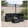Image de Salon de jardin modulable resine tressee 5 pieces 2 personnes 62 x 62 x 69 cm noir