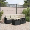 Image de Salon de Jardin avec Coussins 5 pcs, Canapés de Terrasse, Ensemble de Meubles de Patio, Mobilier d'Extérieur, Noir 3220115