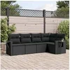 Image de Salon de Jardin avec Coussins 5 pcs, Canapés de Terrasse, Ensemble de Meubles de Patio, Mobilier d'Extérieur, Noir 3220124