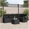Image de Salon de Jardin avec Coussins 6 pcs, Canapés de Terrasse, Ensemble de Meubles de Patio, Mobilier d'Extérieur, Noir 3220134