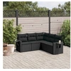 Image de Salon de Jardin avec Coussins 5 pcs, Canapés de Terrasse, Ensemble de Meubles de Patio, Mobilier d'Extérieur, Noir 3220144