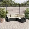 Image de Salon de Jardin avec Coussins 5 pcs, Canapés de Terrasse, Ensemble de Meubles de Patio, Mobilier d'Extérieur, Noir 3220145