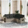 Image de Salon de Jardin avec Coussins 5 pcs, Canapés de Terrasse, Ensemble de Meubles de Patio, Mobilier d'Extérieur, Gris 3220151