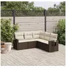 Image de Salon de Jardin avec Coussins 5 pcs, Canapés de Terrasse, Ensemble de Meubles de Patio, Mobilier d'Extérieur, Marron 3220152