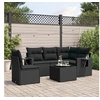 Image de Salon de Jardin avec Coussins 6 pcs, Canapés de Terrasse, Ensemble de Meubles de Patio, Mobilier d'Extérieur, Noir 3220174