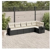 Image de Salon de Jardin avec Coussins 6 pcs, Canapés de Terrasse, Ensemble de Meubles de Patio, Mobilier d'Extérieur, Noir 3220185