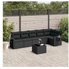 Image de Salon de Jardin avec Coussins 7 pcs, Canapés de Terrasse, Ensemble de Meubles de Patio, Mobilier d'Extérieur, Noir 3220194