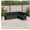 Image de Salon de Jardin avec Coussins 6 pcs, Canapés de Terrasse, Ensemble de Meubles de Patio, Mobilier d'Extérieur, Noir 3220204