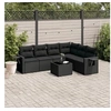 Image de Salon de jardin modulable noir resine tressee 7 pieces 62 x 62 x 69 cm 6 personnes