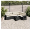 Image de Salon de Jardin avec Coussins 7 pcs, Canapés de Terrasse, Ensemble de Meubles de Patio, Mobilier d'Extérieur, Noir 3220215