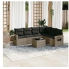 Image de Salon de jardin modulable resine tressee gris 6 personnes 62 x 62 x 69 cm 7 pieces