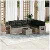 Image de Salon de Jardin avec Coussins 7 pcs, Canapés de Terrasse, Ensemble de Meubles de Patio, Mobilier d'Extérieur, Gris 3220221