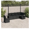 Image de Salon de Jardin avec Coussins 6 pcs, Canapés de Terrasse, Ensemble de Meubles de Patio, Mobilier d'Extérieur, Noir 3220224