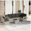 Image de Salon de Jardin avec Coussins 7 pcs, Canapés de Terrasse, Ensemble de Meubles de Patio, Mobilier d'Extérieur, Gris 3220241