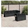Image de Salon de Jardin avec Coussins 7 pcs, Canapés de Terrasse, Ensemble de Meubles de Patio, Mobilier d'Extérieur, Noir 3220404