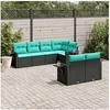 Image de Salon de jardin modulable GENERIQUE 7 pieces noir resine tressee 62 x 62 x 69 cm