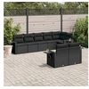 Image de Salon de Jardin avec Coussins 8 pcs, Canapés de Terrasse, Ensemble de Meubles de Patio, Mobilier d'Extérieur, Noir 3220414