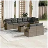 Image de Salon de Jardin avec Coussins 9 pcs, Canapés de Terrasse, Ensemble de Meubles de Patio, Mobilier d'Extérieur, Gris 3220429