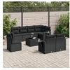 Image de Salon de Jardin avec Coussins 9 pcs, Canapés de Terrasse, Ensemble de Meubles de Patio, Mobilier d'Extérieur, Noir 3220444