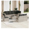 Image de Salon de Jardin avec Coussins 9 pcs, Canapés de Terrasse, Ensemble de Meubles de Patio, Mobilier d'Extérieur, Gris 3220451