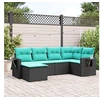 Image de Salon de jardin modulable GENERIQUE resine tressee 6 pieces noir 62 x 62 x 69 cm