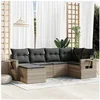 Image de Salon de Jardin avec Coussins 6 pcs, Canapés de Terrasse, Ensemble de Meubles de Patio, Mobilier d'Extérieur, Gris 3220461