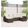 Image de Salon de Jardin avec Coussins 6 pcs, Canapés de Terrasse, Ensemble de Meubles de Patio, Mobilier d'Extérieur, Marron 3220462