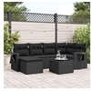 Image de Salon de jardin modulable rotin noir 7 pieces 62 x 62 x 69 cm 6 personnes