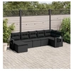 Image de Salon de Jardin avec Coussins 7 pcs, Canapés de Terrasse, Ensemble de Meubles de Patio, Mobilier d'Extérieur, Noir 3220474