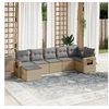 Image de Salon de Jardin avec Coussins 7 pcs, Canapés de Terrasse, Ensemble de Meubles de Patio, Mobilier d'Extérieur, Beige 3220478