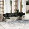 Image de Salon de Jardin avec Coussins 7 pcs, Canapés de Terrasse, Ensemble de Meubles de Patio, Mobilier d'Extérieur, Gris 3220481